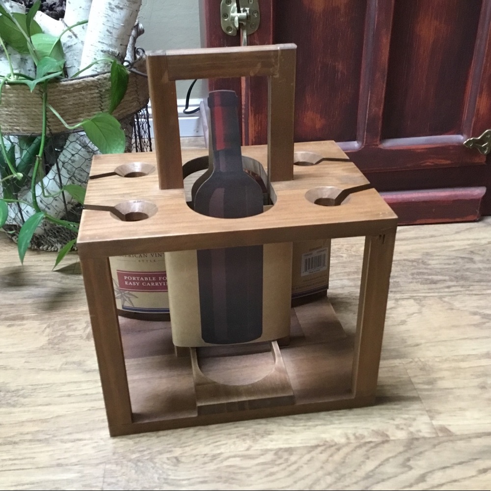 Wine bottle and glass carrier